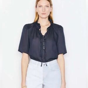 Frame Denim I Tops I Frame
Sleeveless Ramie Blouse Top Navy Blue